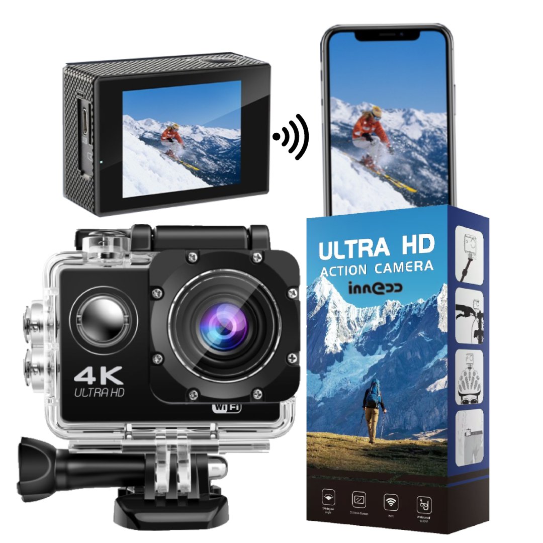 Cámara Acción Innedd 4K 16MP Deportiva con Pantalla y WIFI