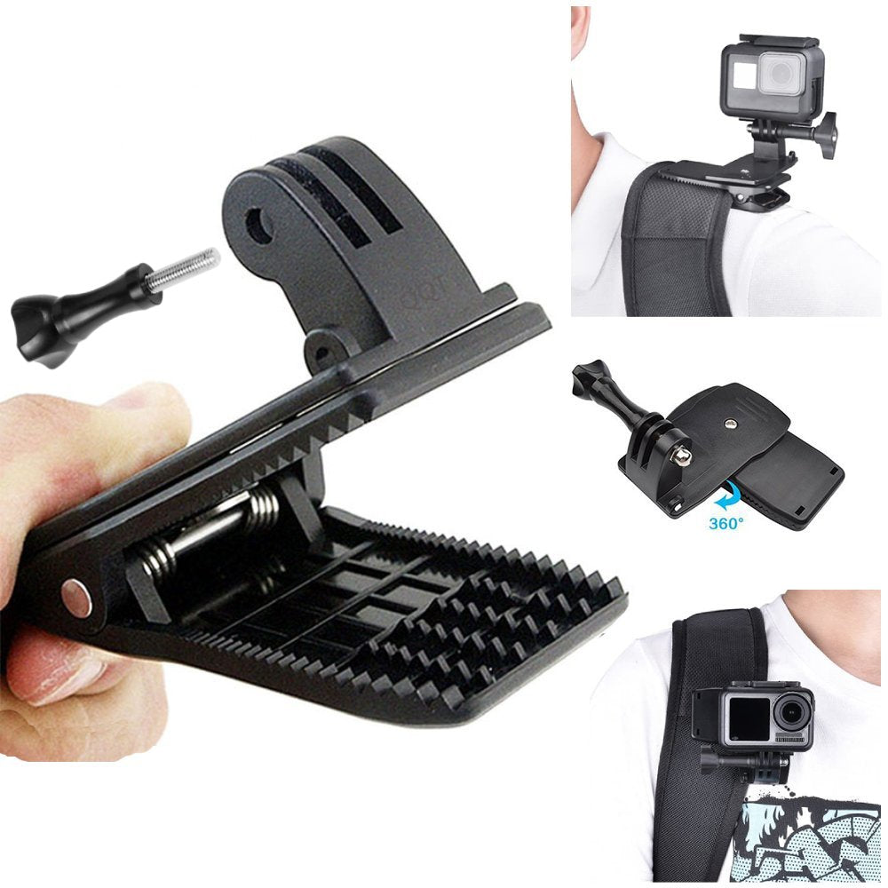Clip De Mochila Rotatorio 360° Para Cámaras Gopro Y Otras