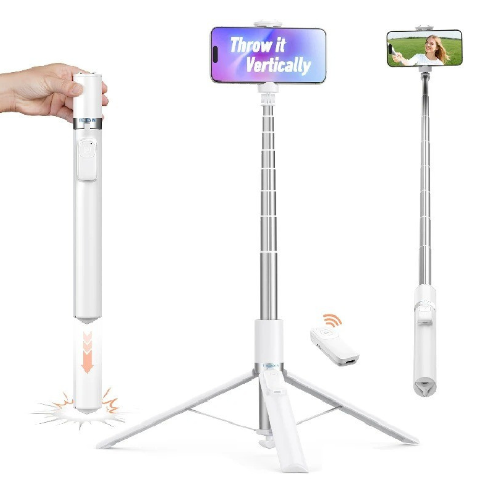 Selfie Stick 1.7m Trípode Apertura Automática Bluetooth