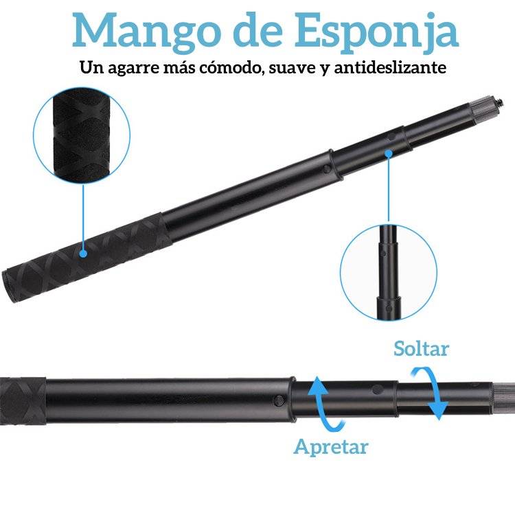 Kit Soporte Moto + Bastón para Cámaras Insta360, GoPro y más