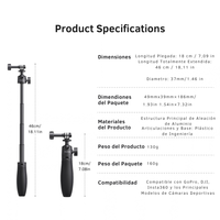 Trípode Selfie 3.0 para Cámaras Deportivas Gopro DJI u Otras