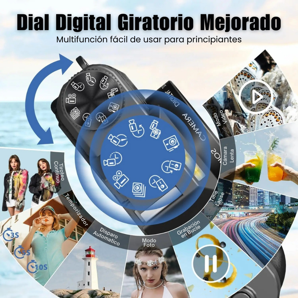 Cámara Digital 6K 64MP Pantalla 180° con WiFi y Zoom 16X