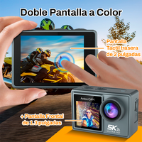 Cámara Acción Ausek 5K 24MP UltraHD / Micrófono y Accesorios