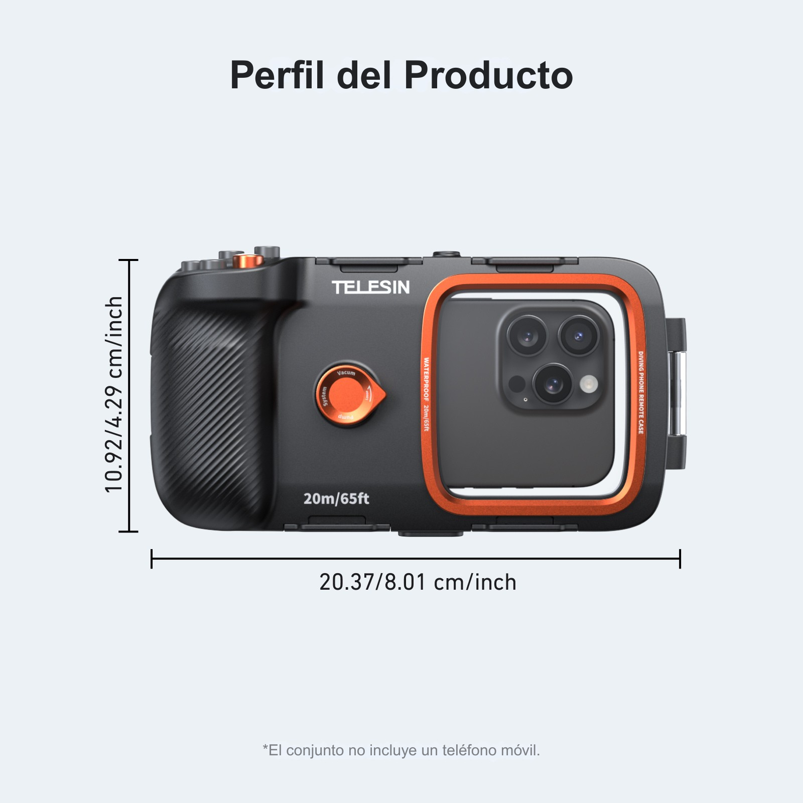 Carcasa Sumergible Celular con Control Remoto IP68 - Telesin