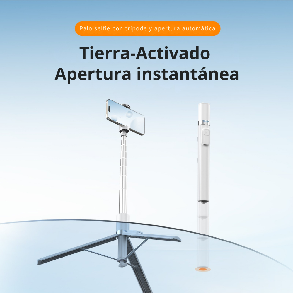 Selfie Stick 1.7m Trípode Apertura Automática Bluetooth