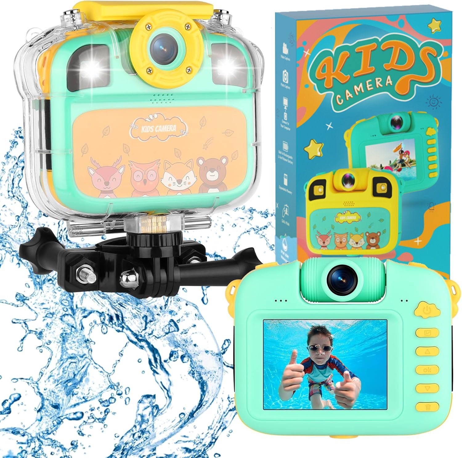 Cámara Deportiva Infantil Impermeable 1080P Pantalla Acción