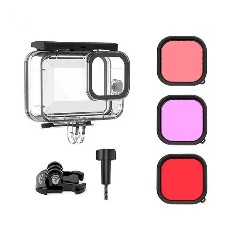 Carcasa Impermeable para GoPro Hero 11/10/9/12/13 + Kit de Filtros