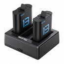 Cargador Triple con 2 Baterias para GoPro 13 Black Telesin