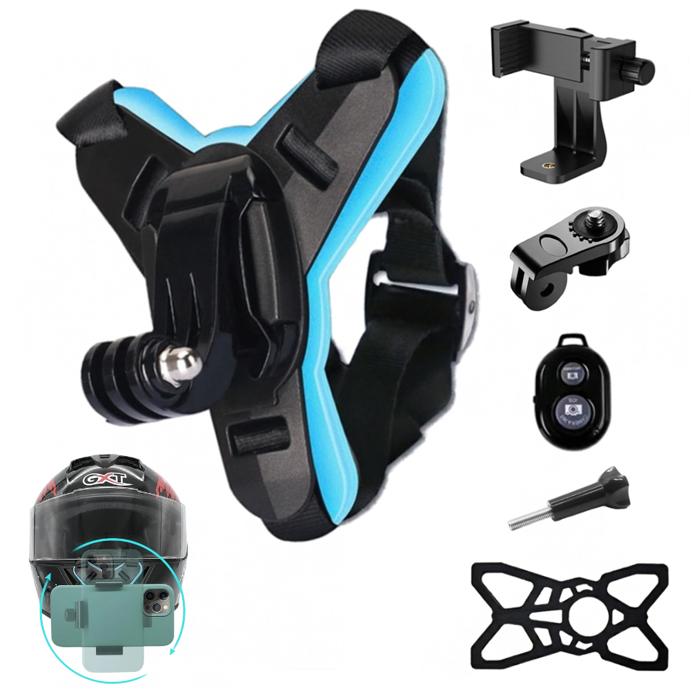 Arnés Casco Moto Para Celular Y Cámara Deportiva Gopro DJI