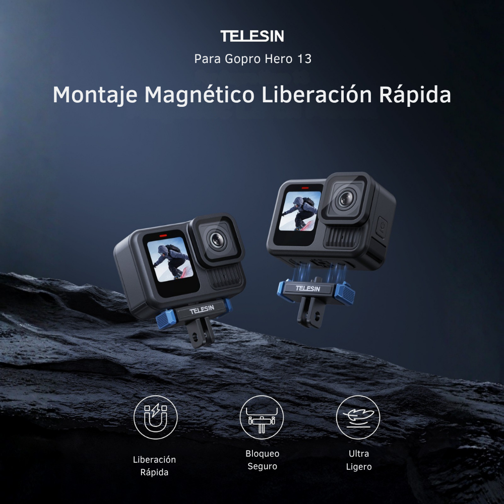 Adaptador Magnético 2 Garras Para GoPro Hero 13 - Telesin