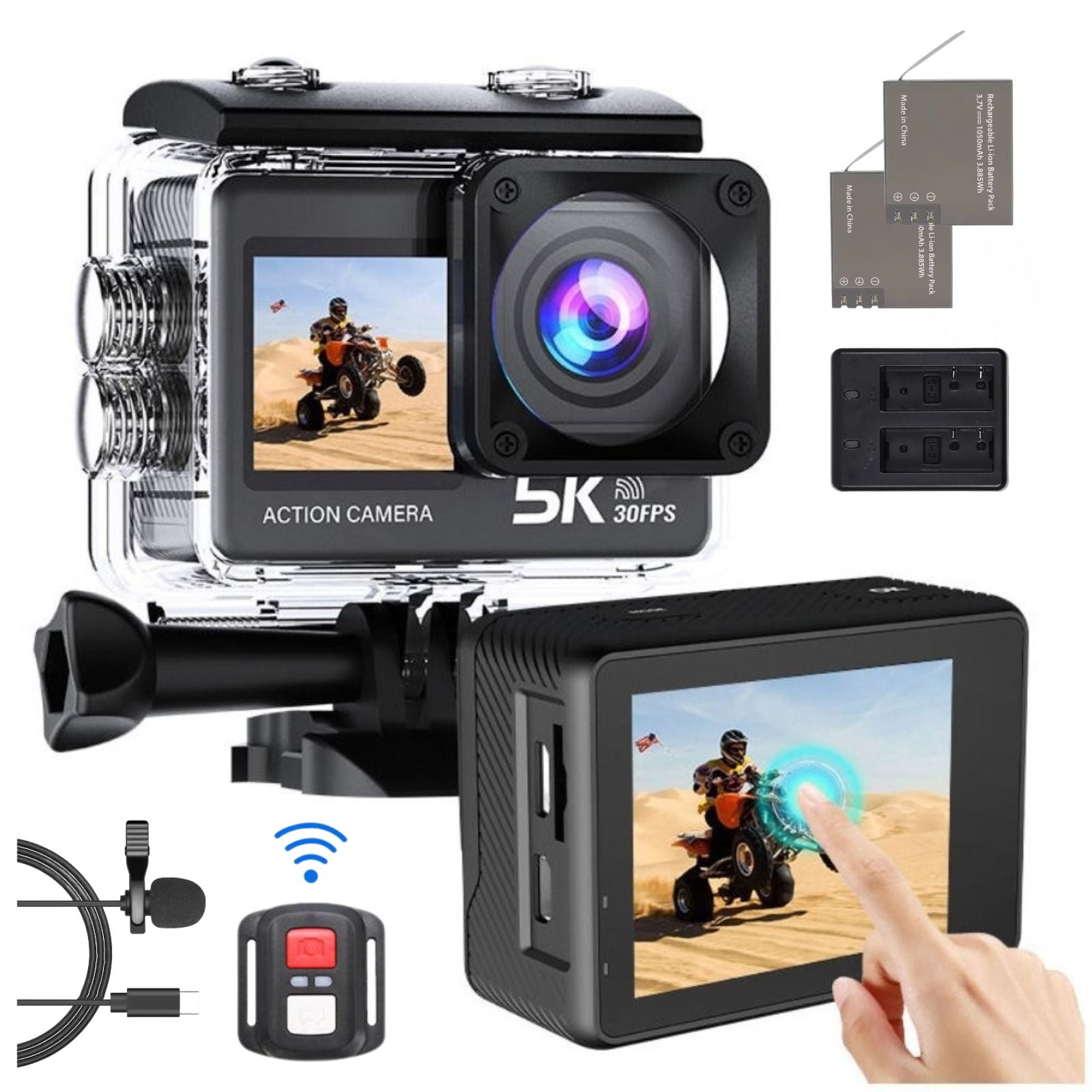 Cámara Acción 5K 30FPS Deportiva Pantalla Dual Touch Innedd