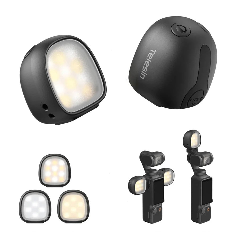 Luz LED Dual Magnética para DJI Pocket 4 / 4Pro - Telesin