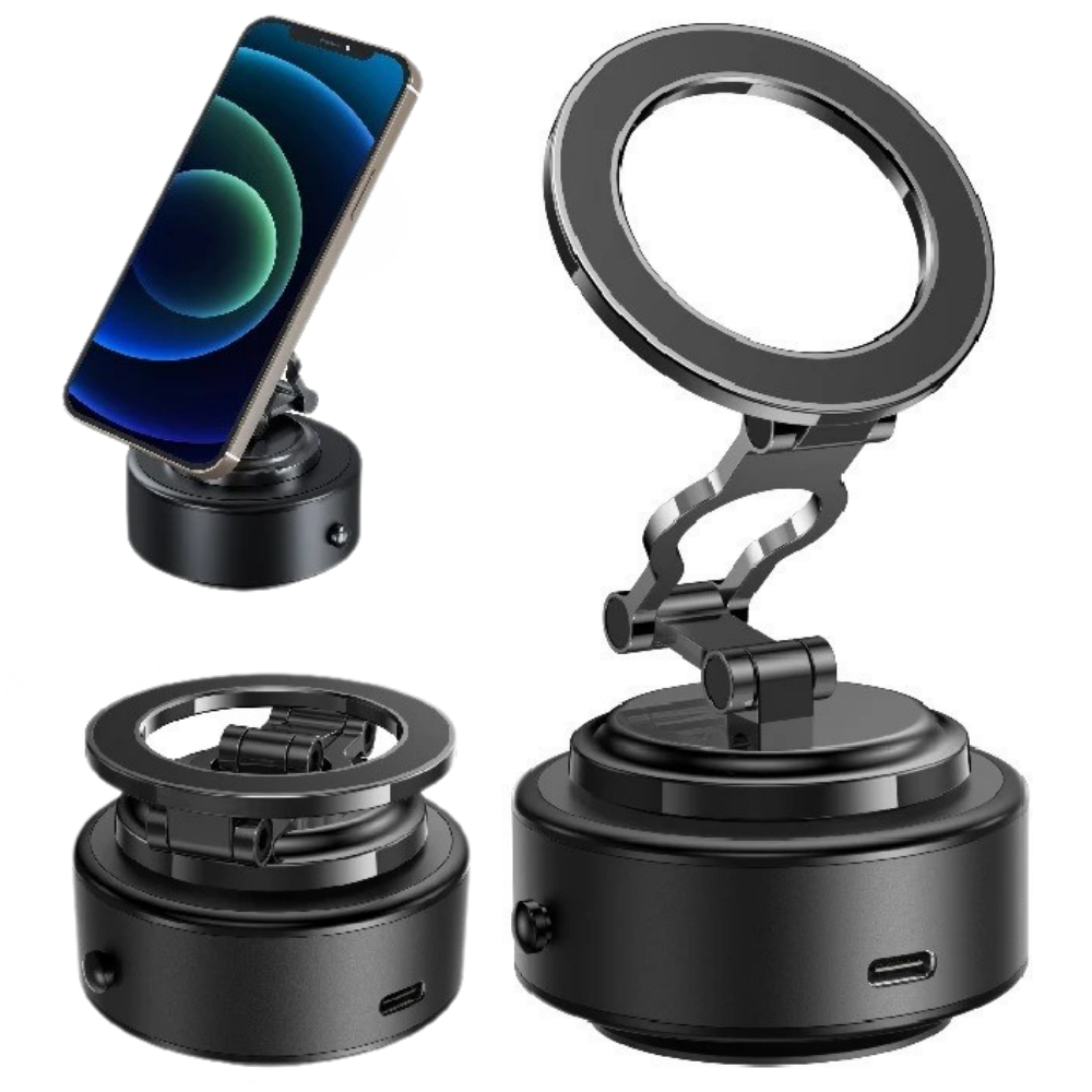 Soporte Auto Magsafe con Ventosa Eléctrica 360° para Celular