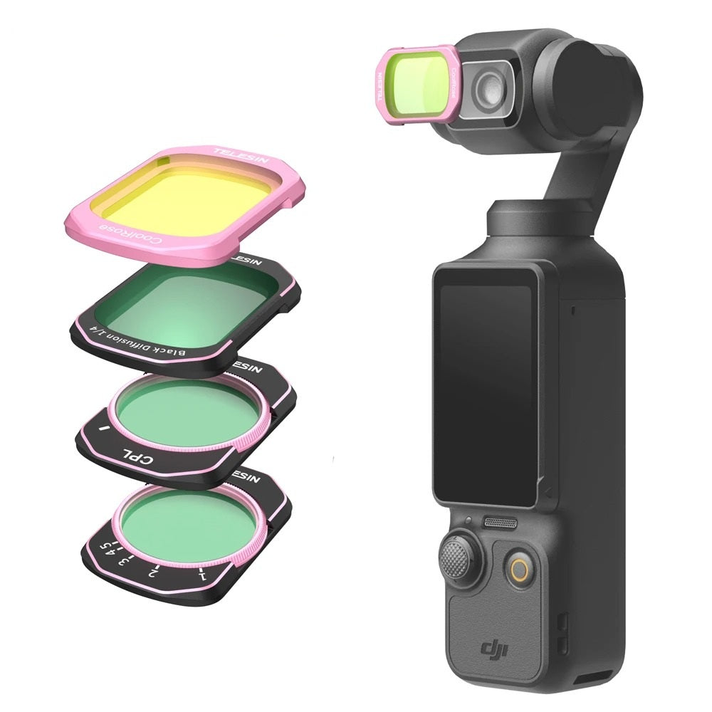 Kit 4 Filtros para DJI Osmo Pocket 3 y 4 VND CPL Black Rose