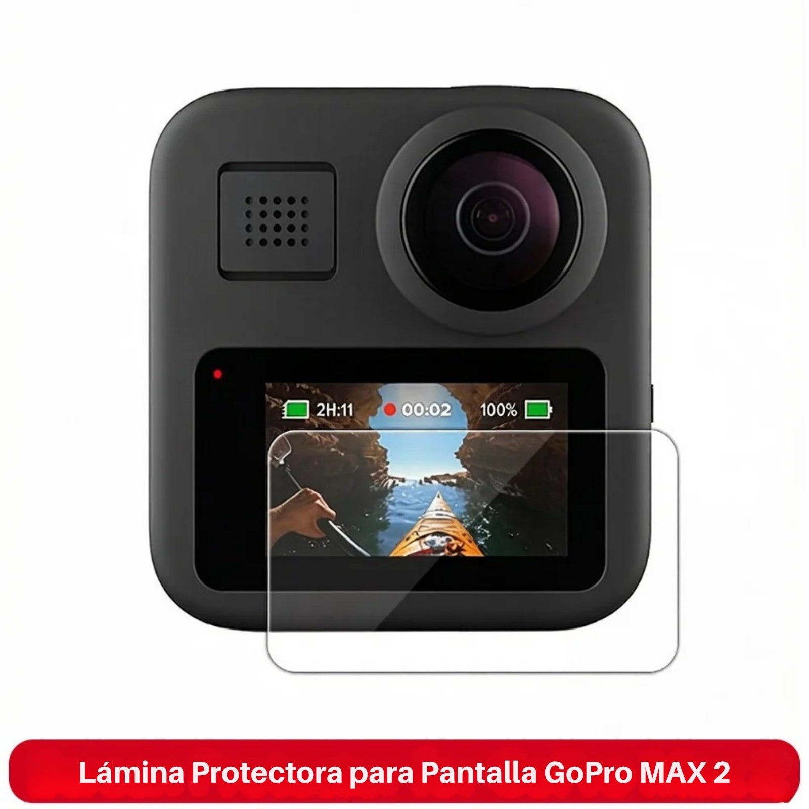 Lámina Protector Pantalla Vidrio 9H para Gopro Max 2