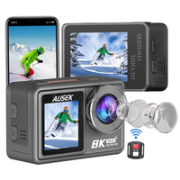 Cámara Acción Ausek 8K 50MP UltraHD Deportiva con Accesorios