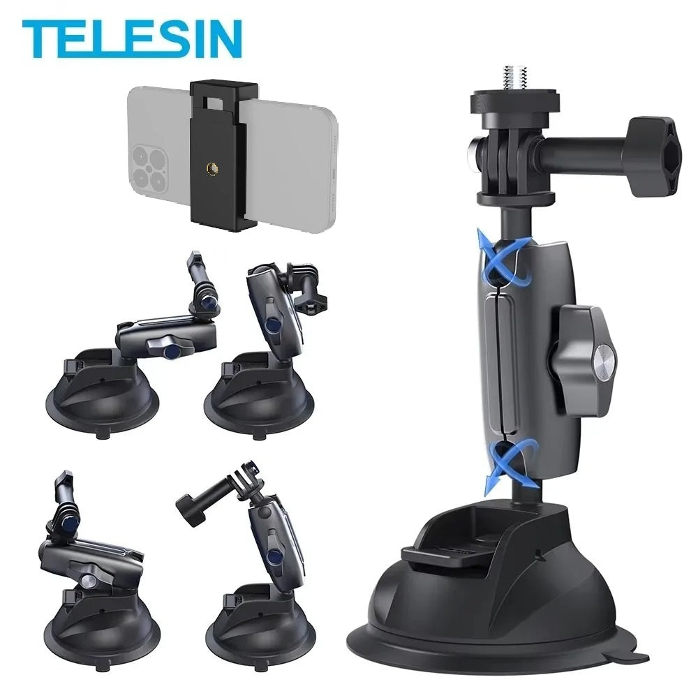 Soporte con Ventosa Aluminio Telesin para Cámaras de Acción