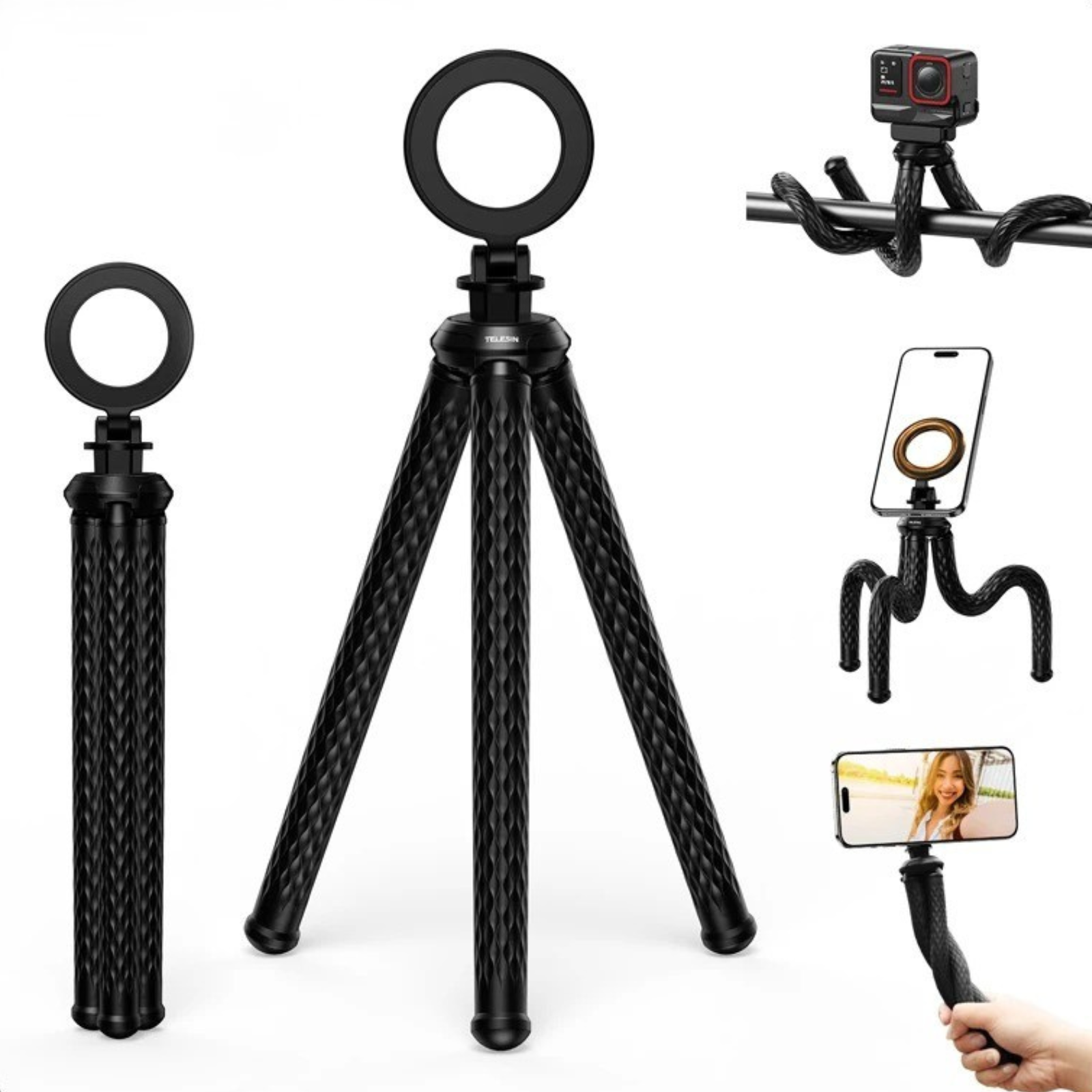 Trípode Flexible MagSafe para Celular y Cámaras Deportivas