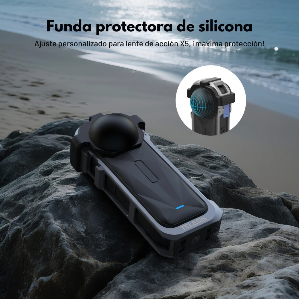 Jaula de Aluminio para Insta360 X5 + Protector - TELESIN