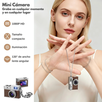 Mini Cámara Café Portátil 1080p Pantalla LCD + MicroSD 32GB