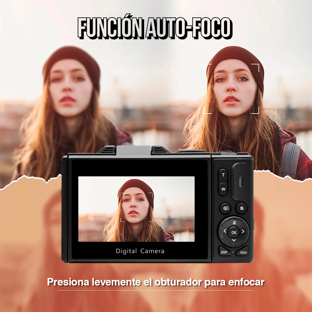 Cámara Fotografíca Digital 4K 30fps 64MP Pantalla Giratoria