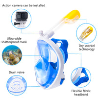 Mascara Snorkel  de Buceo con Base para Cámaras Antiempañante Talla L/XL / Shoot