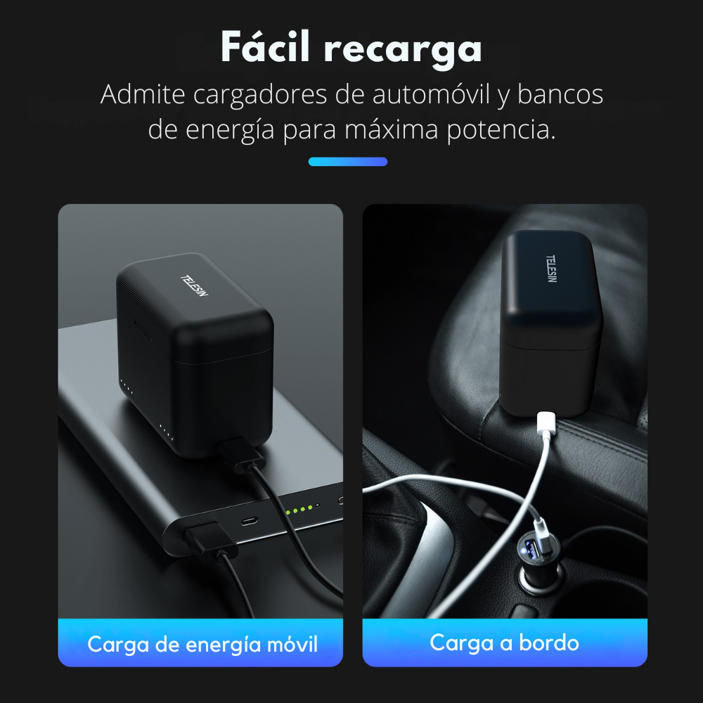 Cargador Doble Rápido para Insta360 X5 - Telesin
