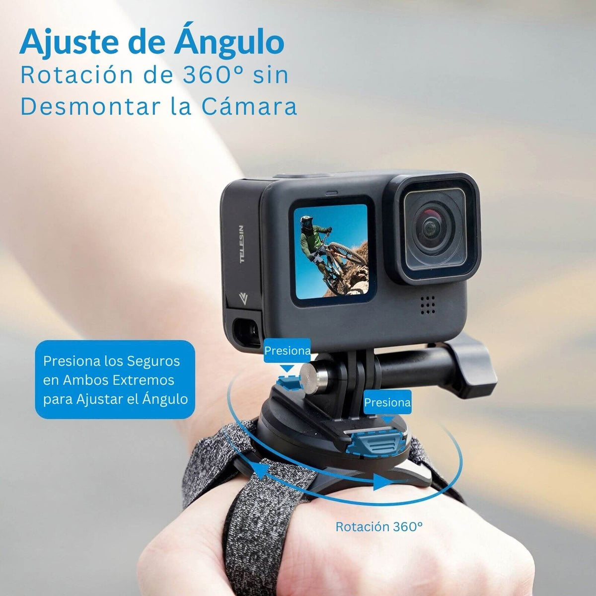 Correa de Muñeca 360° para Cámara Deportiva Gopro y otras