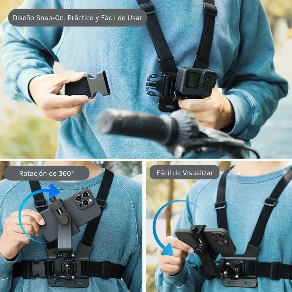 Arnés De Pecho Para Celular Y Cámara Deportiva GoPro DJI POV