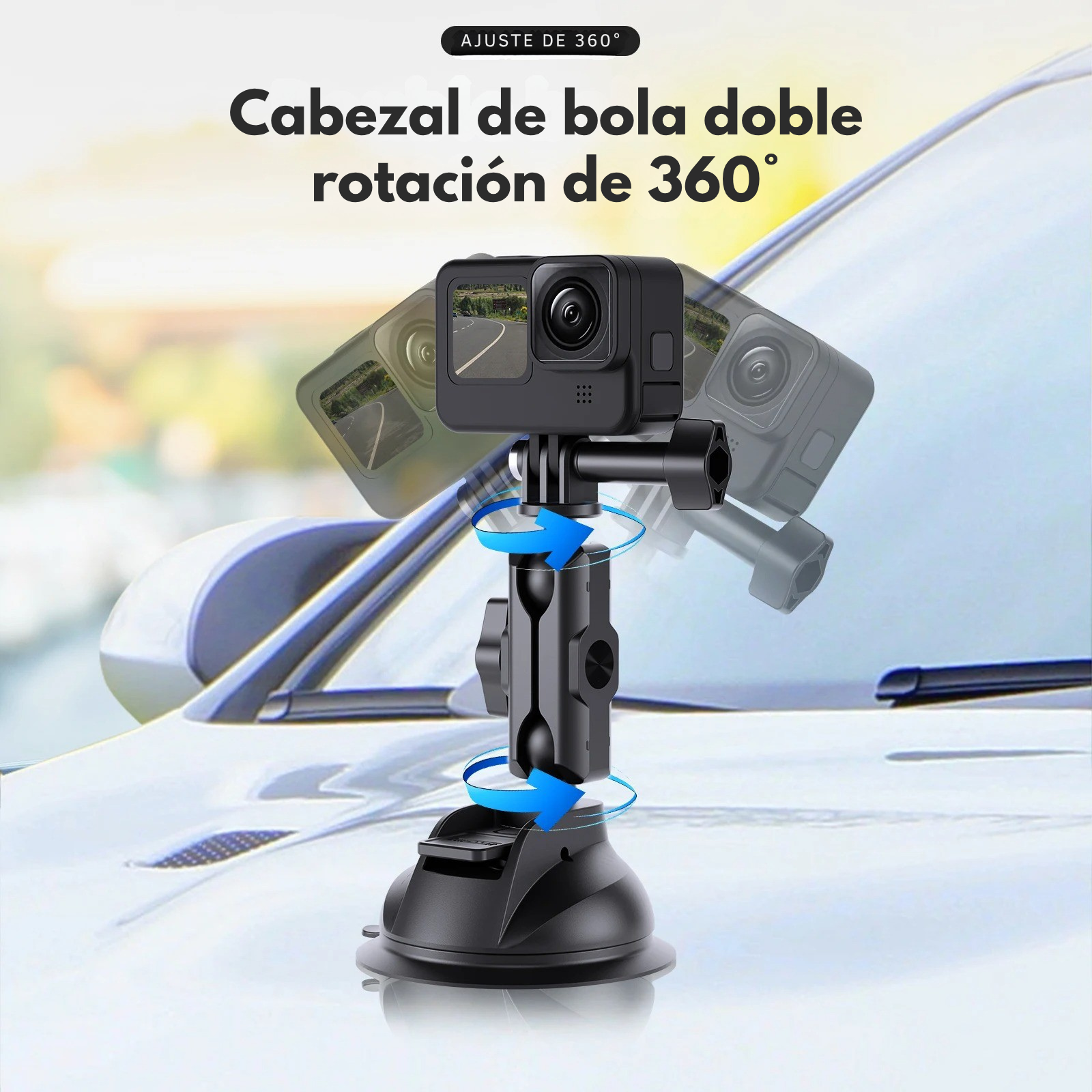 Soporte con Ventosa Aluminio Telesin para Cámaras de Acción