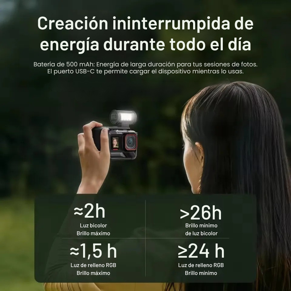 Luz LED MagFilm Cálida Fría Para Cámara y Smartphone Vlog