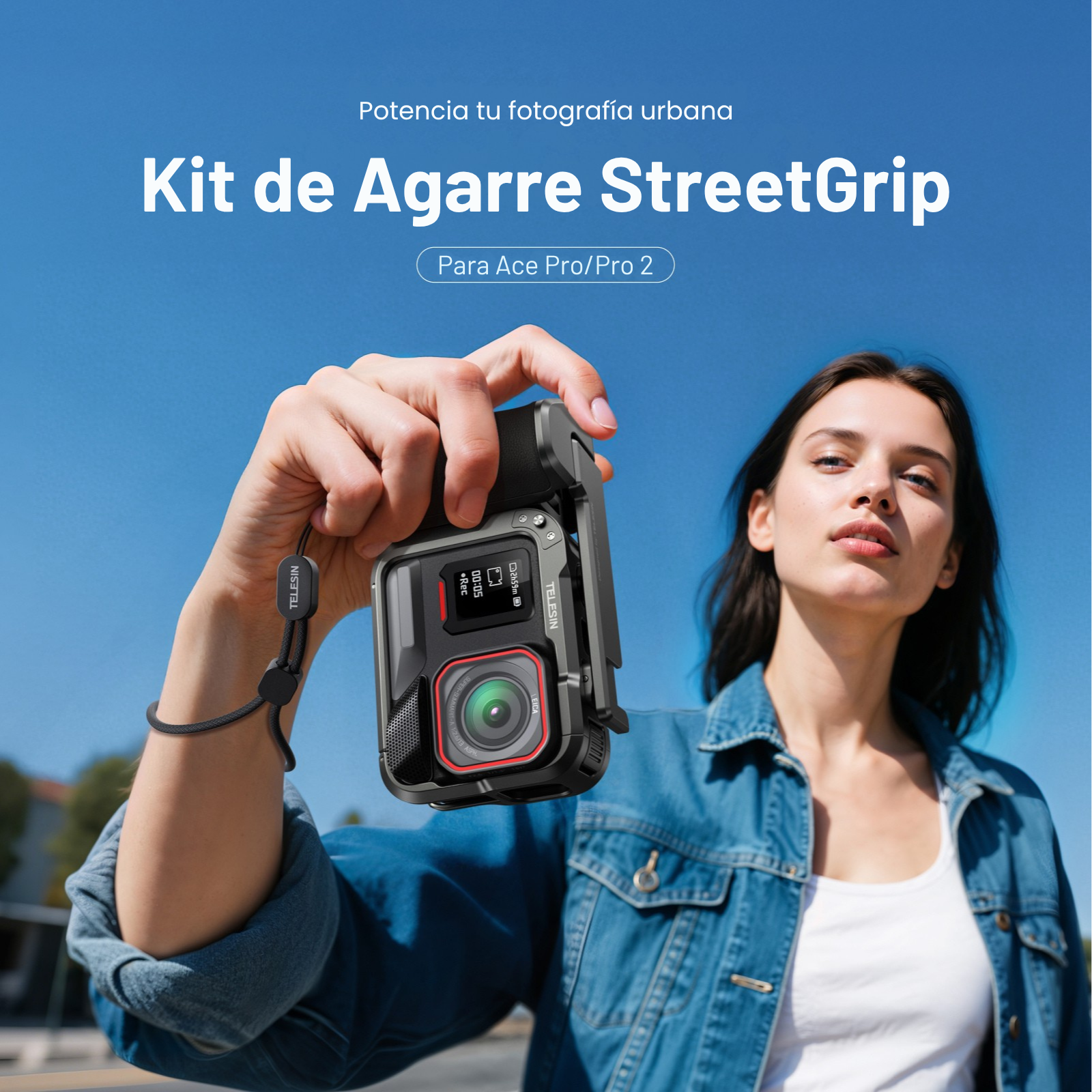 Kit Grip + Jaula Aluminio para Insta360 Ace Pro / Pro 2