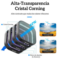 Pack 4 Filtros para GoPro Hero 13 CLP/ND64/32/16 - Telesin