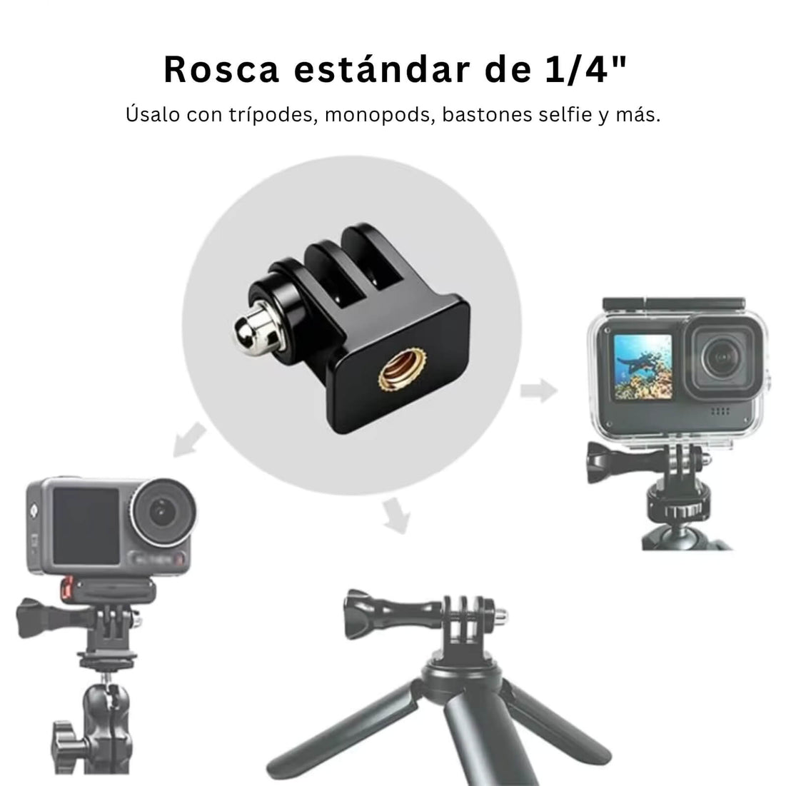 Adaptador Atornillable  para Cámara Gopro Insta360 DJI Otras