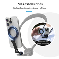 Soporte Cuello Magnético 2x1 para Smartphone y Camaras GoPro