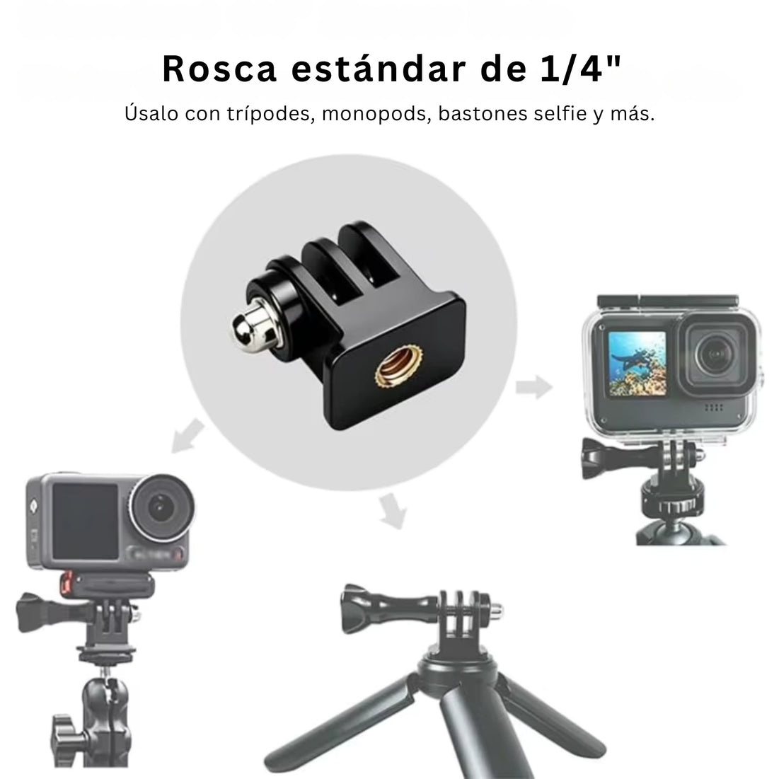 Adaptador Atornillable  para Cámara Gopro Insta360 DJI Otras