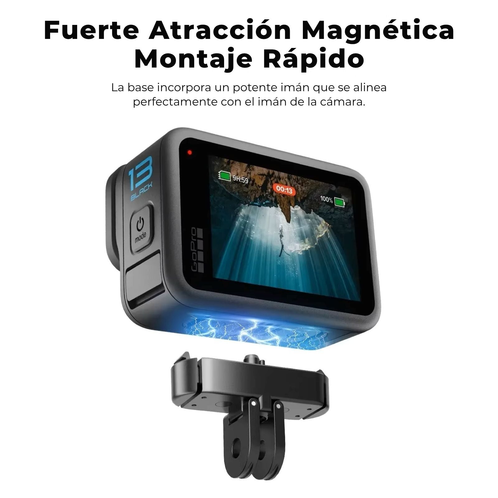Soporte Magnetico de Aluminio para Gopro Max 2 y Gopro 13