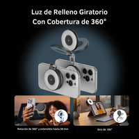 Luz Selfie Magnética TELESIN MagSafe Ajustable LED Pro