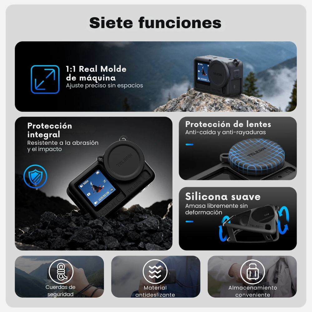 Funda de Silicona para DJI Osmo Action 6 Antigolpe - Telesin