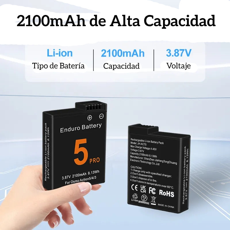 Batería recargable para DJI Osmo 3 / 4 / 5 de 2100 mAh
