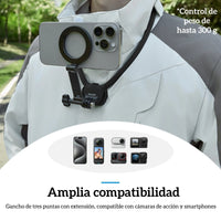 Soporte Cuello Magnético 2x1 para Smartphone y Camaras GoPro