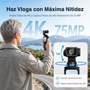 Cámara Pocket 4K 75MP con Gimbal 3 Ejes para Vlog Contenido