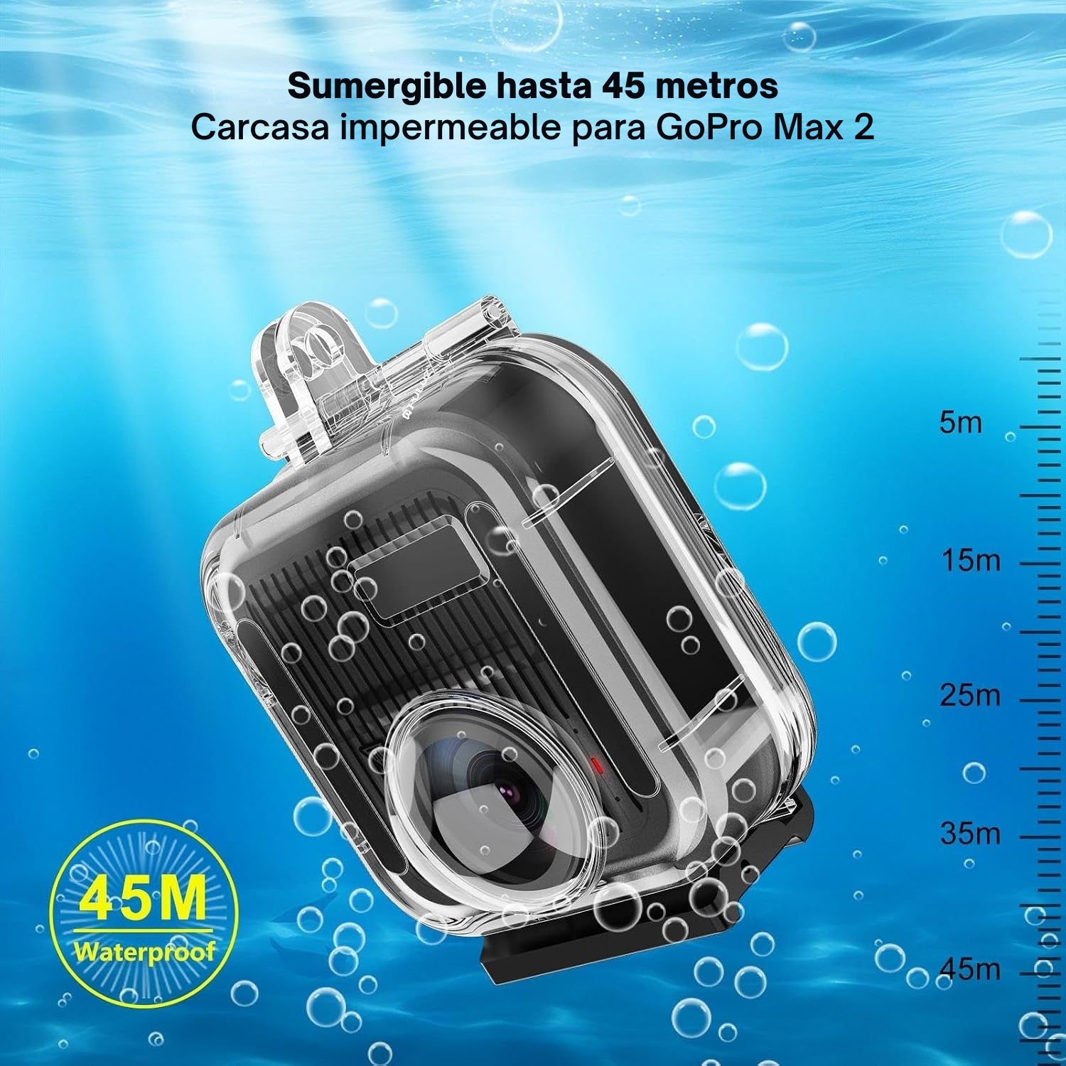 Carcasa Sumergible 60M para Gopro Max 2
