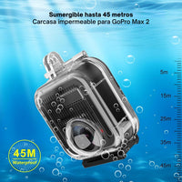 Carcasa Sumergible 60M para Gopro Max 2