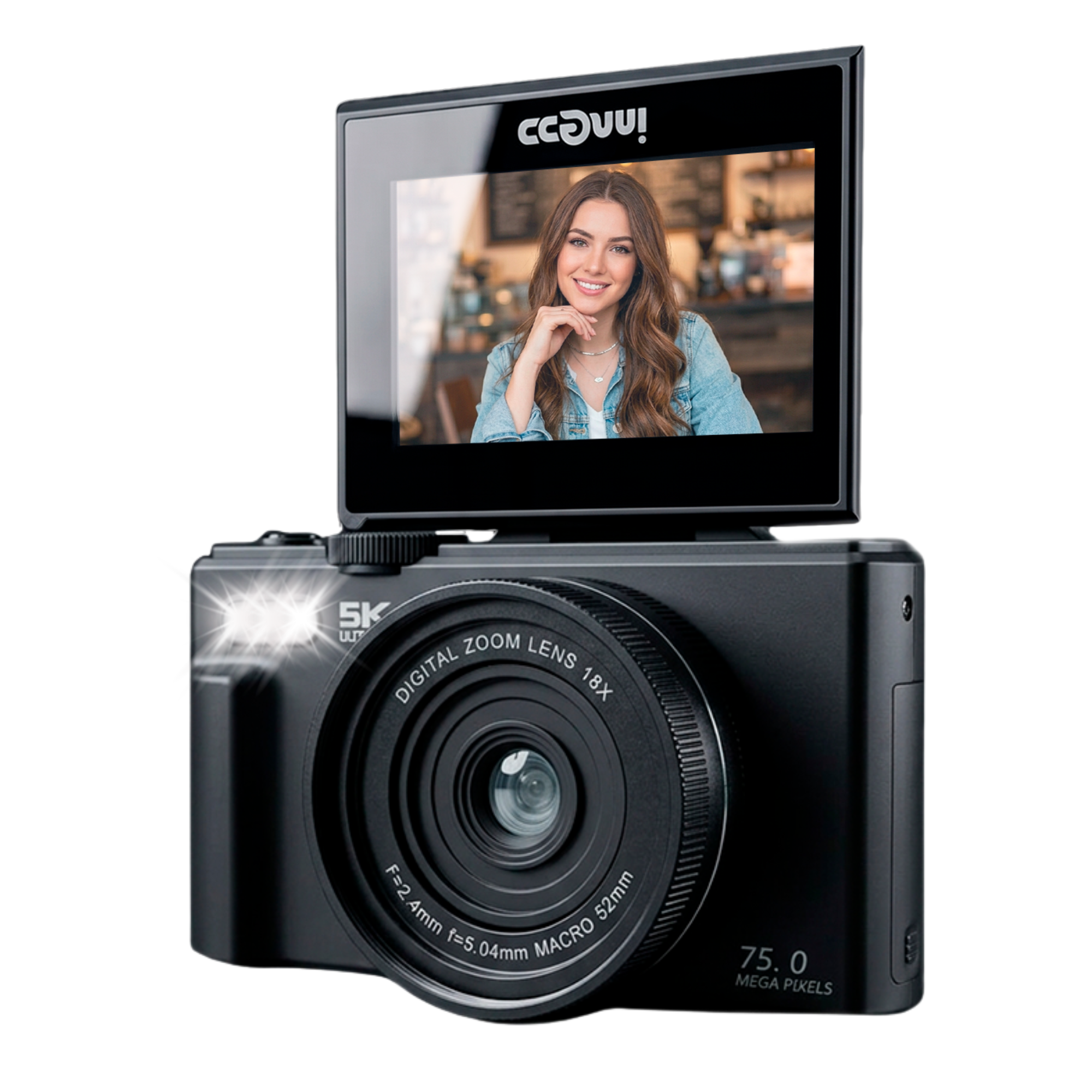 Cámara Digital 5K 75MP INNEDD con Pantalla Giratoria y Wifi