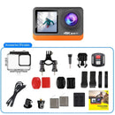 Cámara Acción Ausek 4K 30fps 16MP Deportiva Pantalla Dual