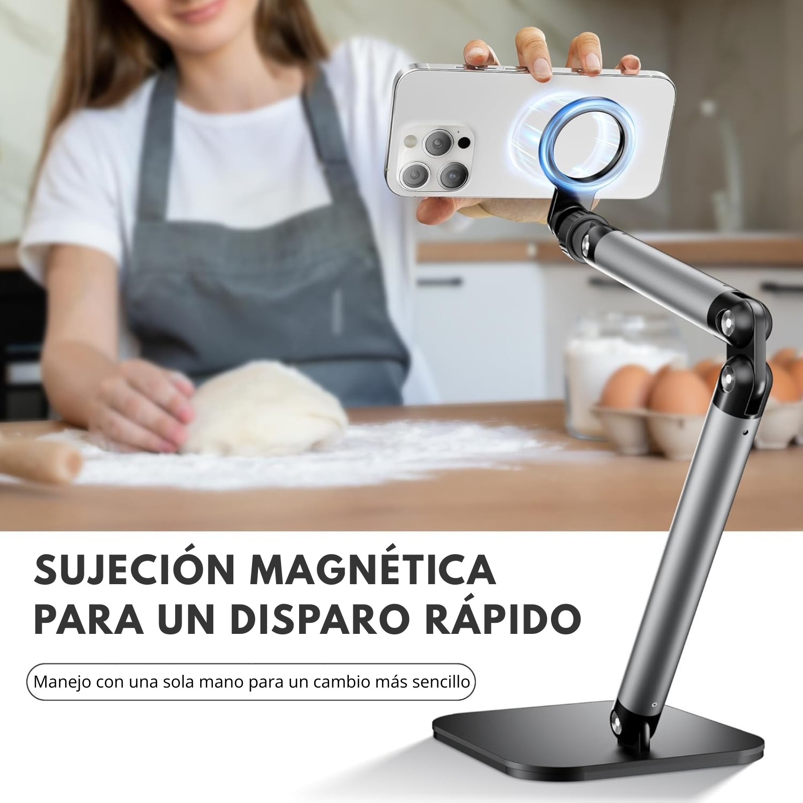 Soporte Mesa Magnético Pro para Celular Streaming Contenido