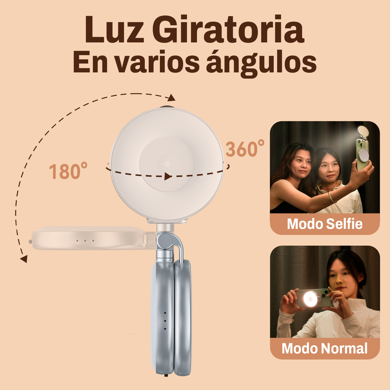 Luz Selfie Magnética TELESIN MagSafe Ajustable LED Pro