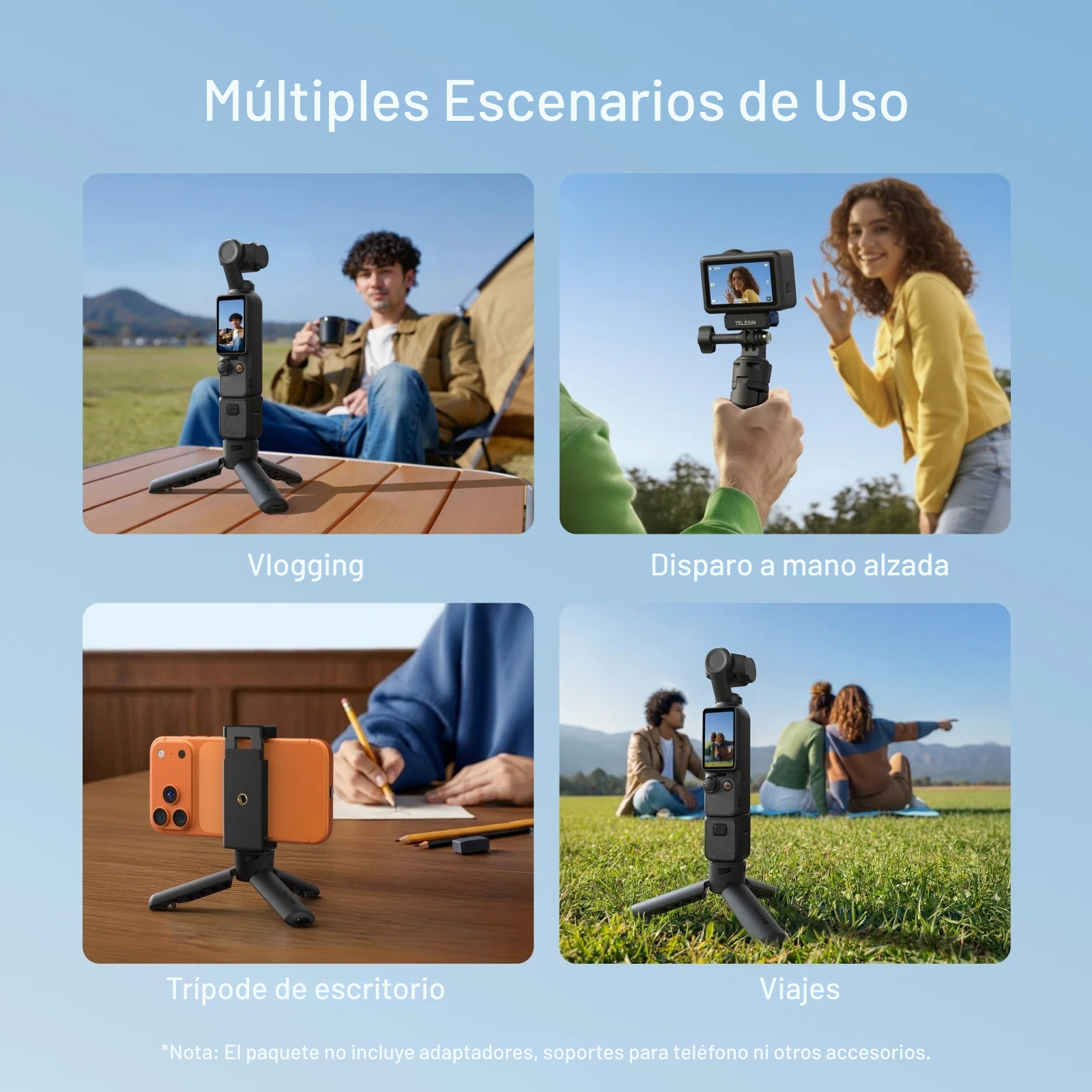 Mini Trípode Apertura Automática Portátil para Cámaras