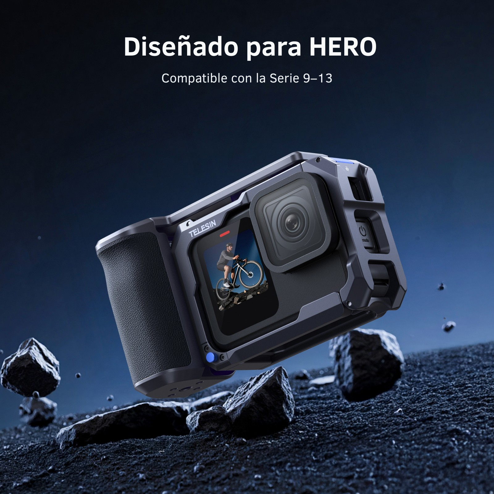 Grip + Jaula Aluminio Empuñadura para GoPro 9/10/11/12/13